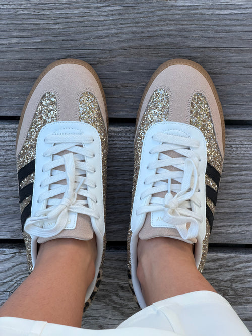 BASKETS | LÉOPARD BEIGE ET DORÉ