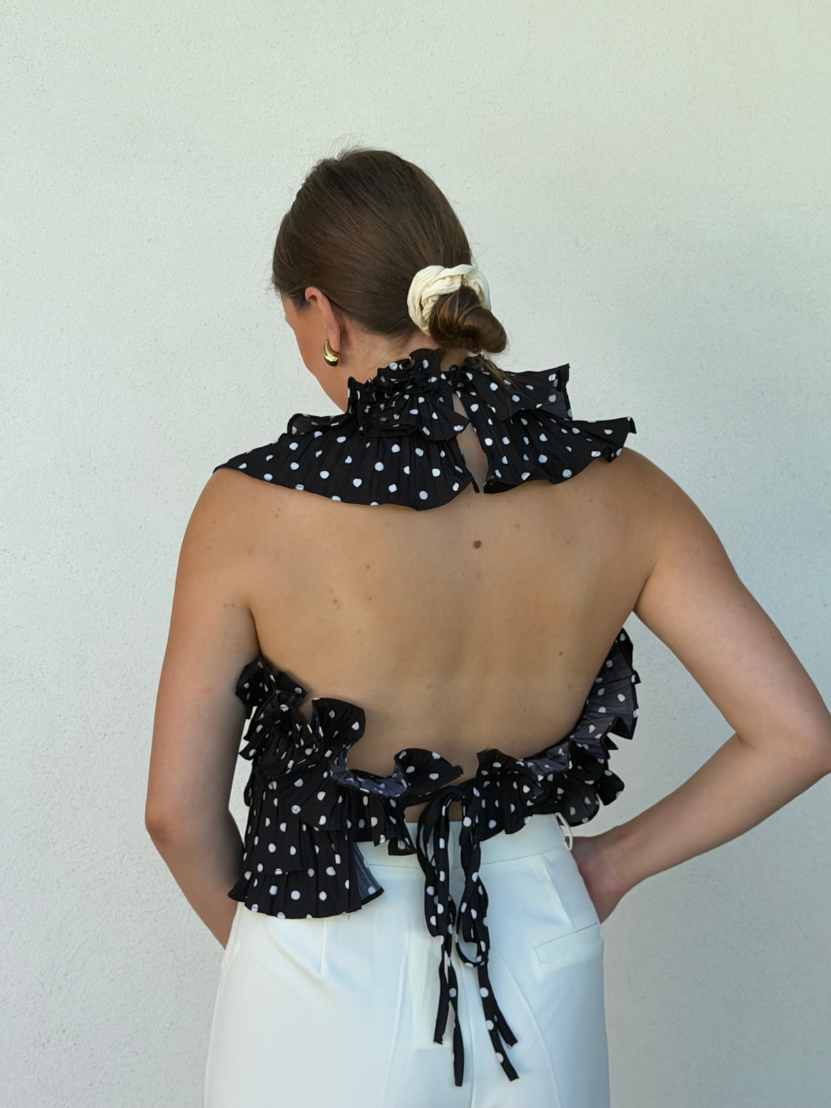 TOP | MADELEINE NOIR À POIS