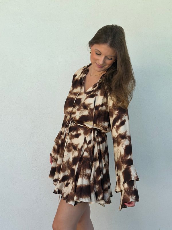 ROBE | LÉANE MARRON ET BEIGE