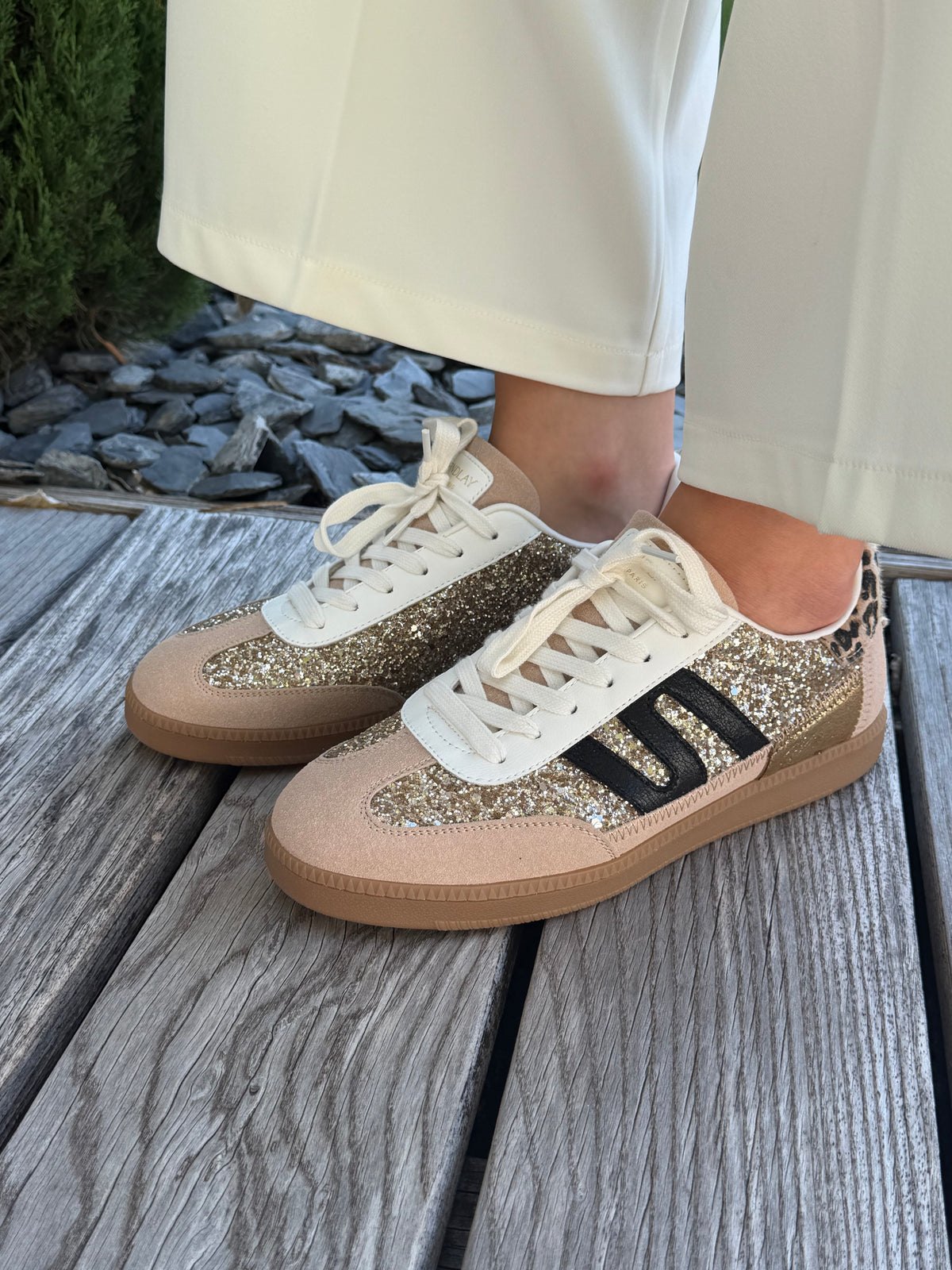 BASKETS | LÉOPARD BEIGE ET DORÉ