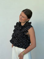 TOP | MADELEINE NOIR À POIS