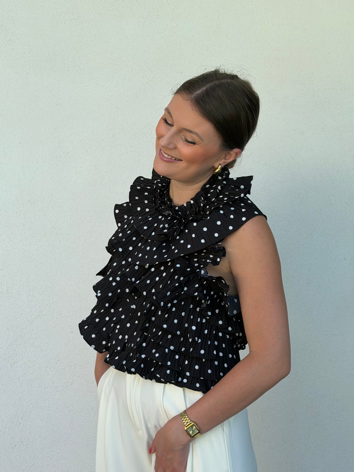 TOP | MADELEINE NOIR À POIS