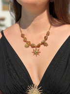 COLLIER SOLEIL DORÉ MARRON