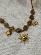 COLLIER SOLEIL DORÉ MARRON