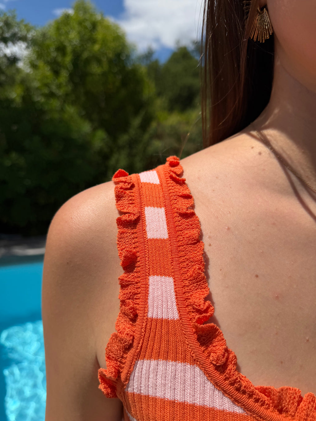 DÉBARDEUR | MARINIÈRE ORANGE