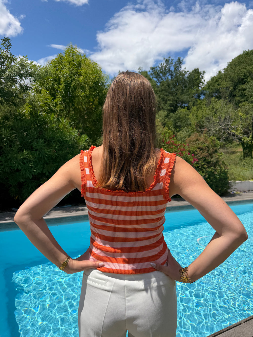 DÉBARDEUR | MARINIÈRE ORANGE