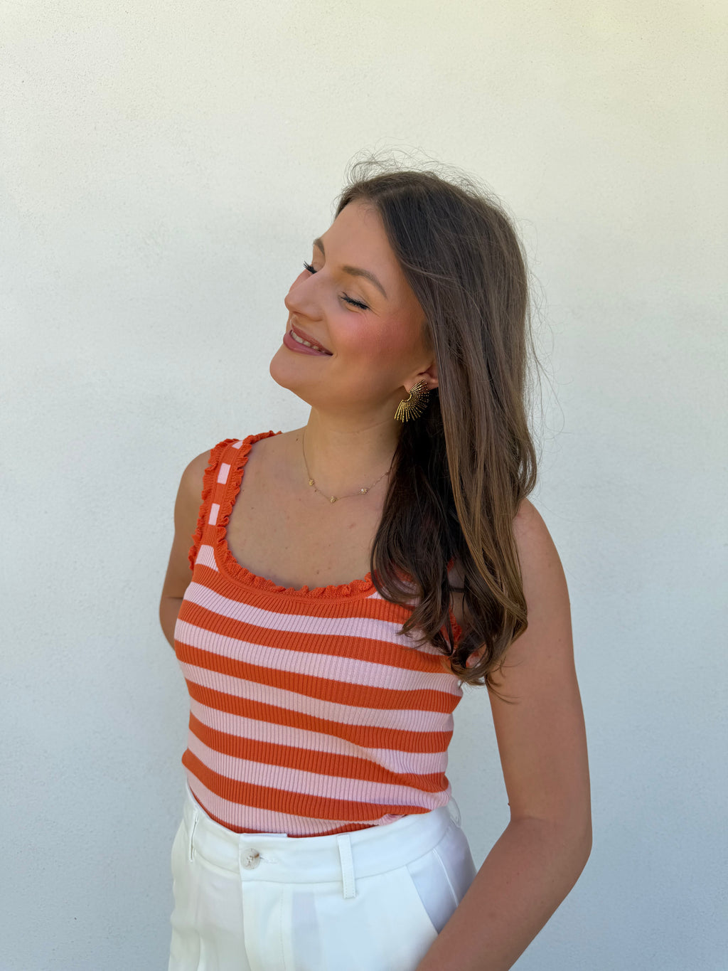 DÉBARDEUR | MARINIÈRE ORANGE