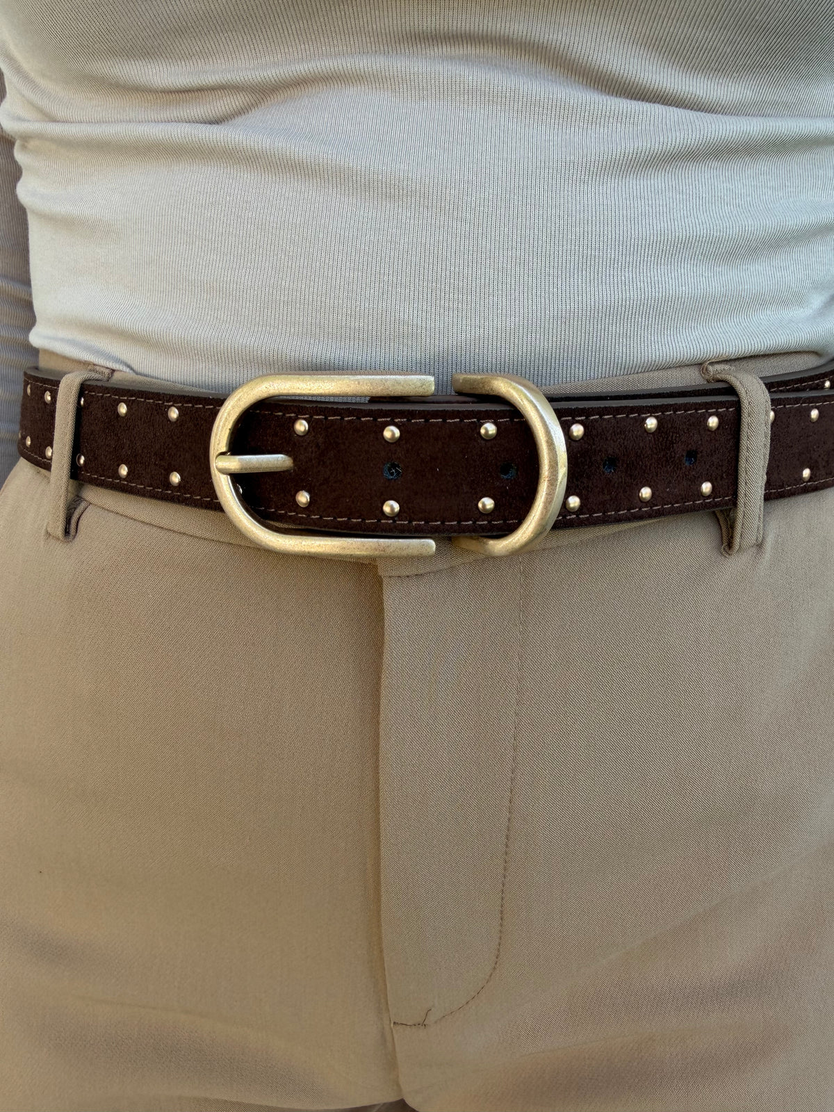 CEINTURE | CLOUTÉE MARRON