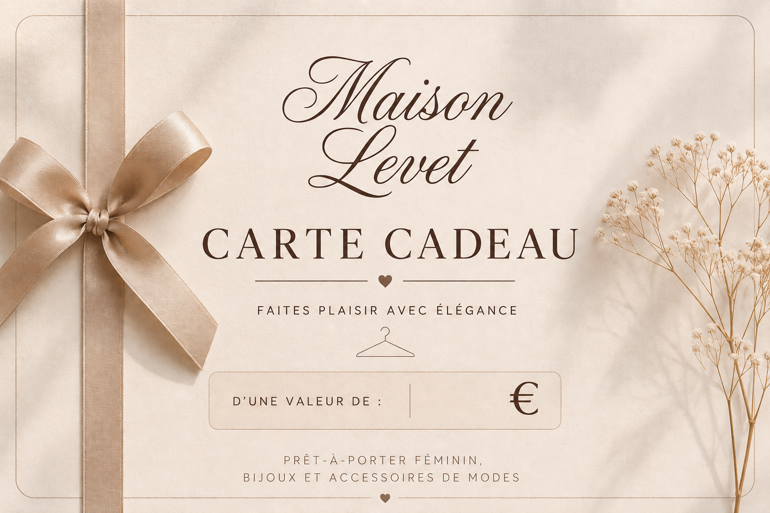 carte cadeau maison levet prêt à porter féminin