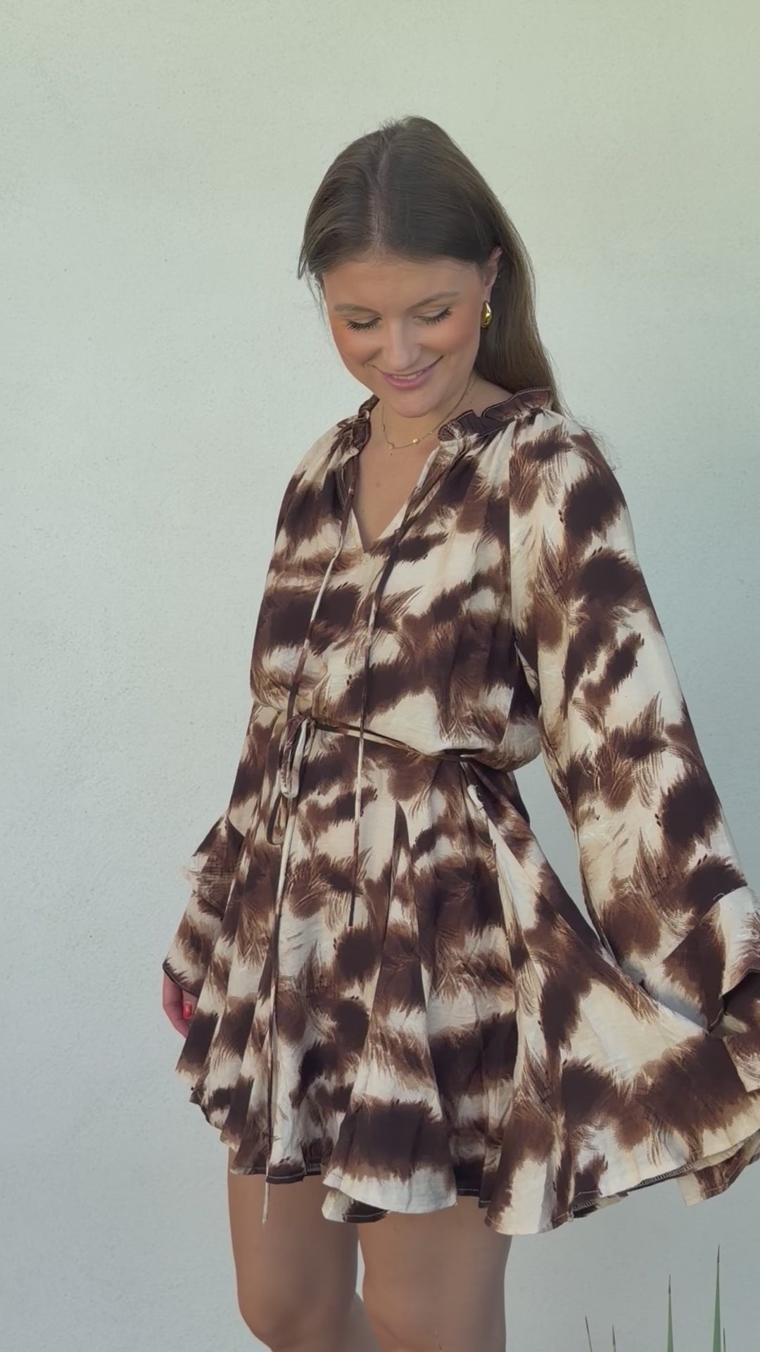 ROBE | LÉANE MARRON ET BEIGE