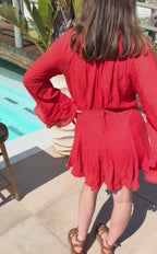vidéo présentation robe courte léane corail évasée style chic et décontracté pour femme