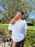 tee shirt oversize blanc style décontracté pour femme