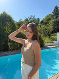 débardeur doré à paillette pour un style décontracté pour femme